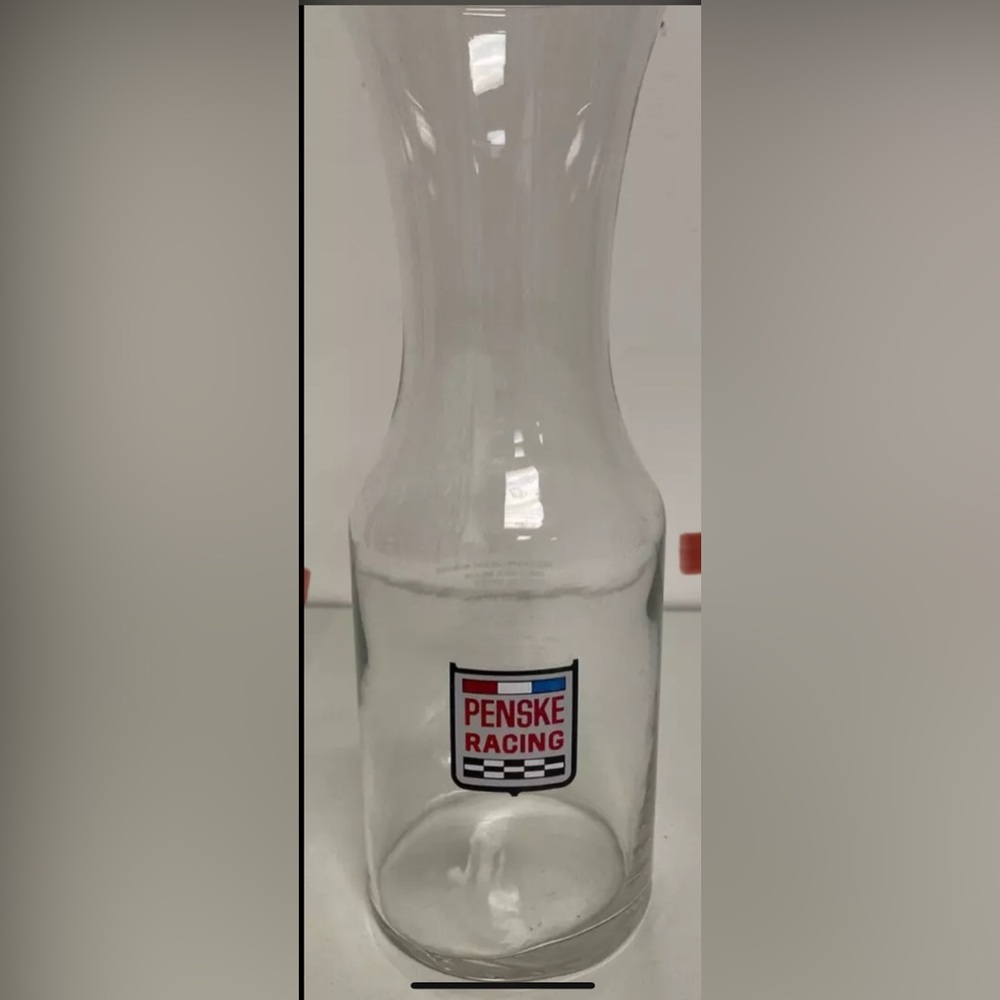 Vintage Penske Racing Indy 500 Listed Winners/Champions 11 Inch Glass Carafe